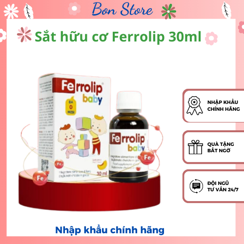 Sắt Ferrolip Baby, bổ sung sắt hữu cơ cho bé- 30ml