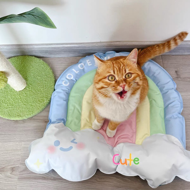 Đệm mát mùa hè cho thú cưng Nhà của Ú - Thảm mát cho chó mèo hoạt hình đáng yêu - Đệm gel nước làm mát