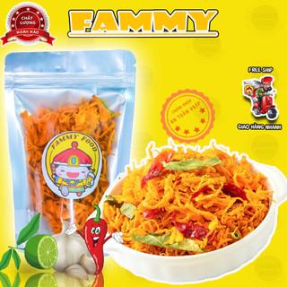 Khô gà lá chanh 50g Fammy loại 1 đồ ăn vặt Hà Nội thơm ngon bổ rẻ nhà làm nguyên ức gà tươi