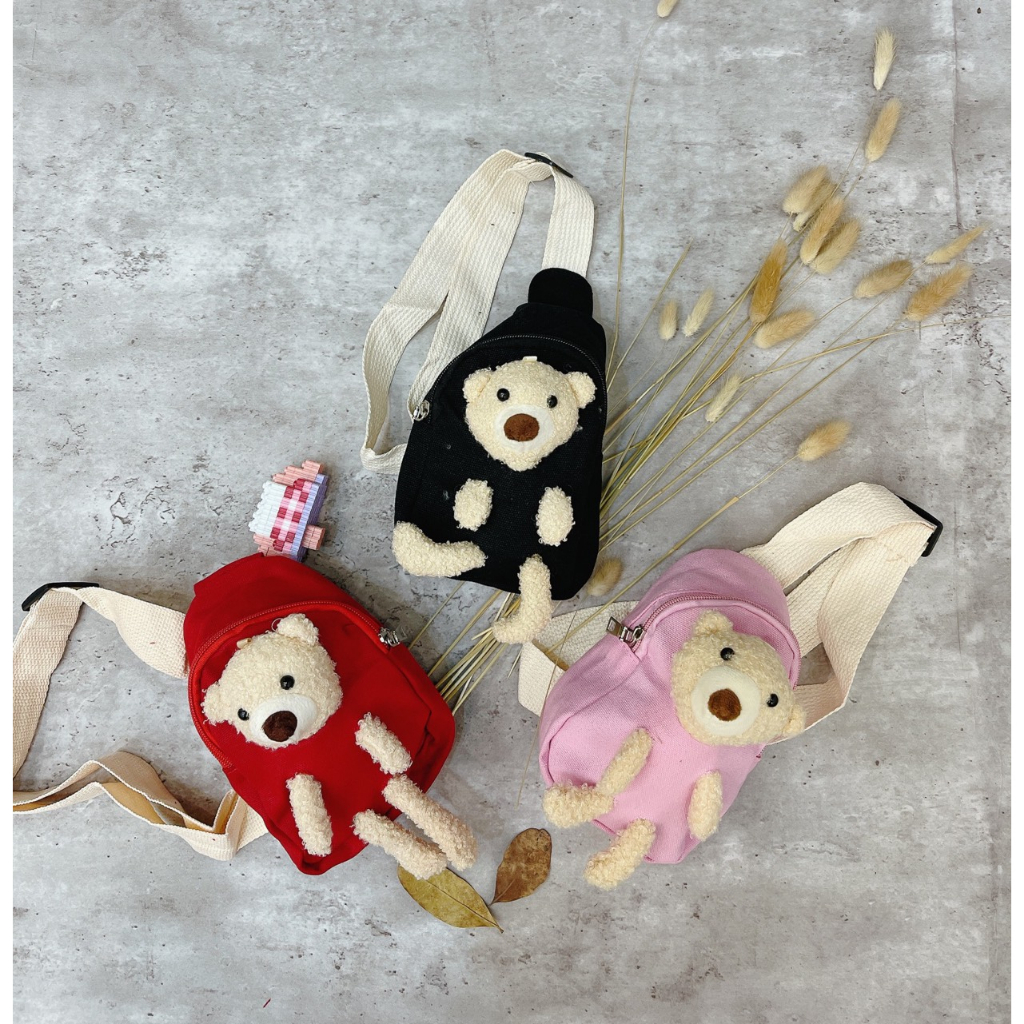 Túi Đeo Chéo Cho Bé Trai Bé Gái Thời Trang Trẻ Em Cao Cấp Kèm gấu - THE HOUSE KIDS VIP