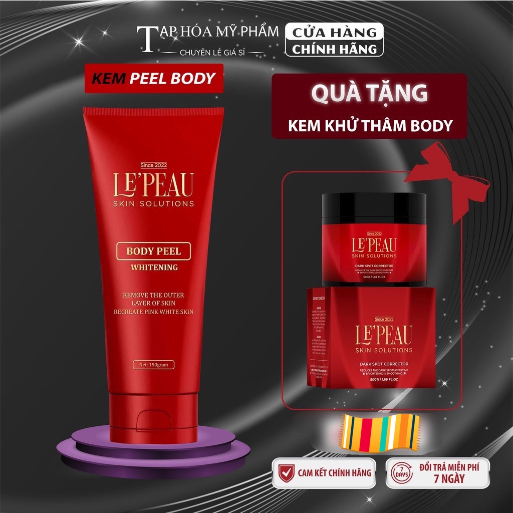 (CHÍNH HÃNG) - LEPEAU- Kem bong da, Peel nách Retinol, peel chân, peel body, khử thâm làm trắng da toàn thân