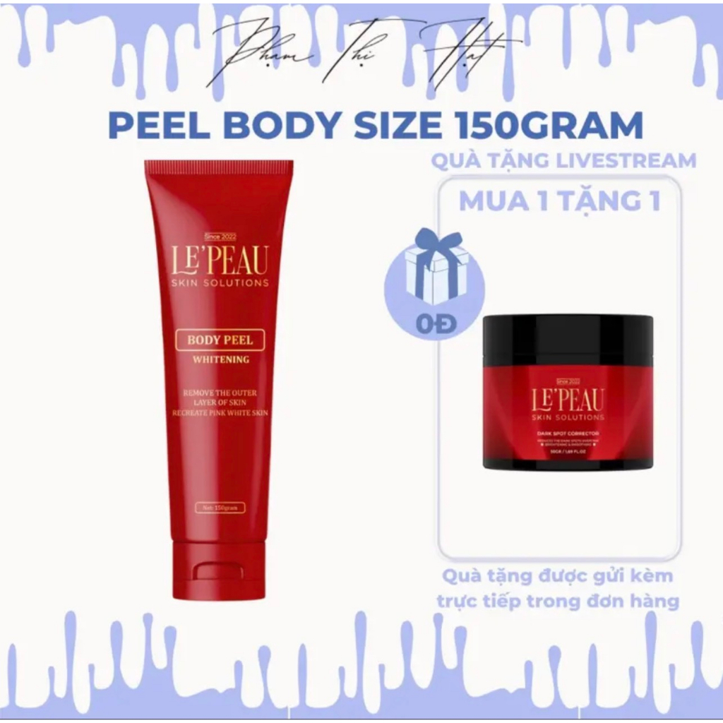 (CHÍNH HÃNG) - Lepeau Kem bong da, Peel nách Retinol, peel chân, peel body, khử thâm làm trắng da toàn thân