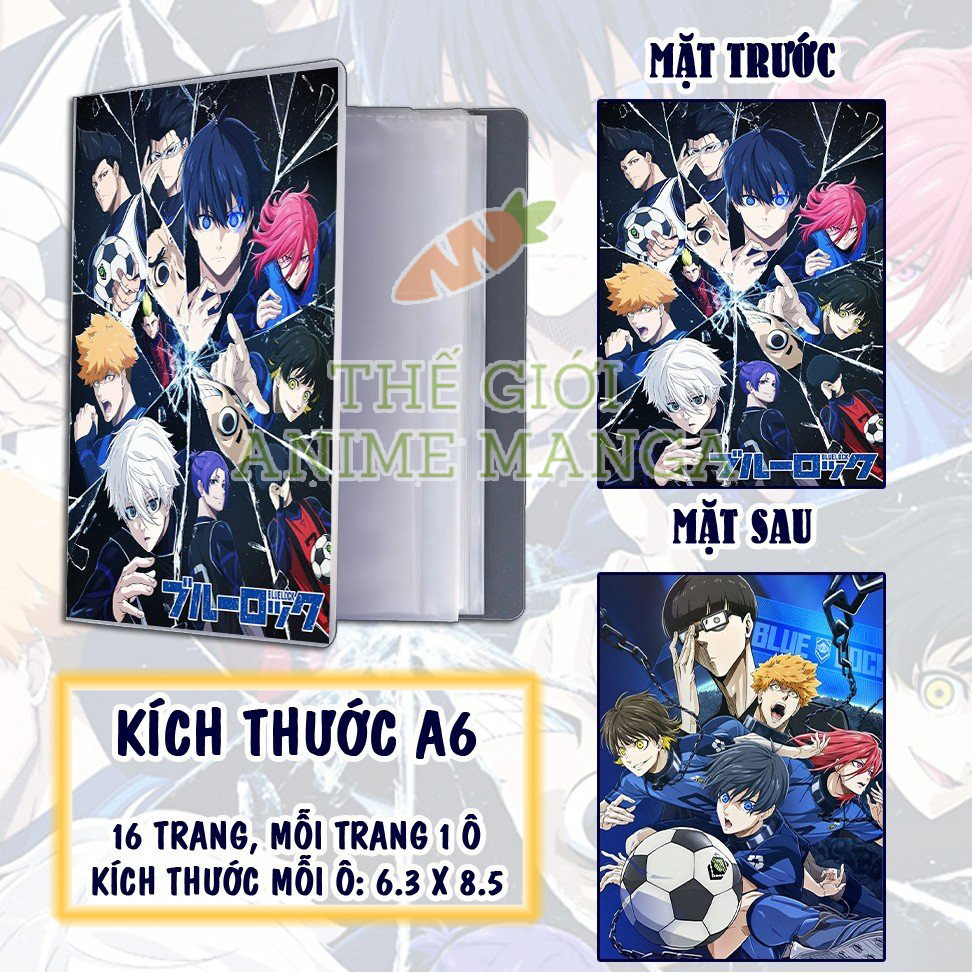 Album A6 đựng ảnh mini Blue lock 16 ô sổ binder để thẻ card anime manga sưu tập