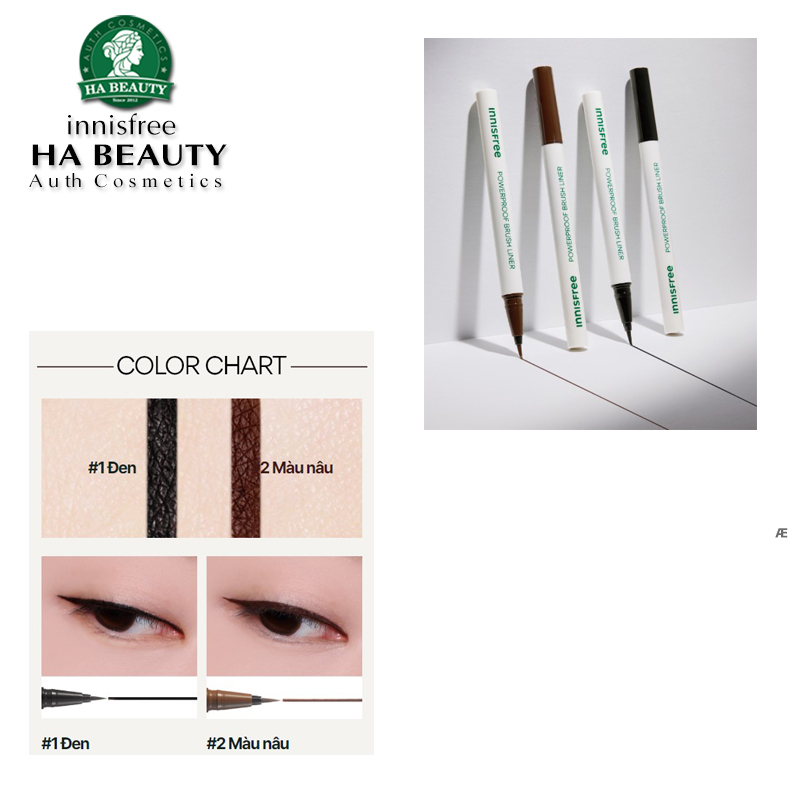 Cọ kẻ mắt chống thấm nước innisfree Power Proof Brush Liner 0.6g