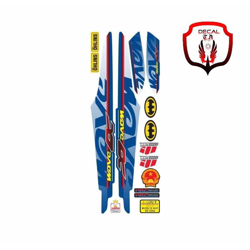 Tem xe WAVE 50cc-100cctem mẫu chữ to tem 3 lớp chống phai màu