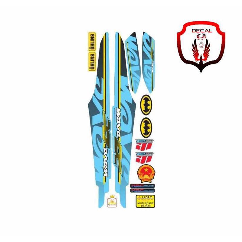 Tem xe WAVE 50cc-100cctem mẫu chữ to tem 3 lớp chống phai màu