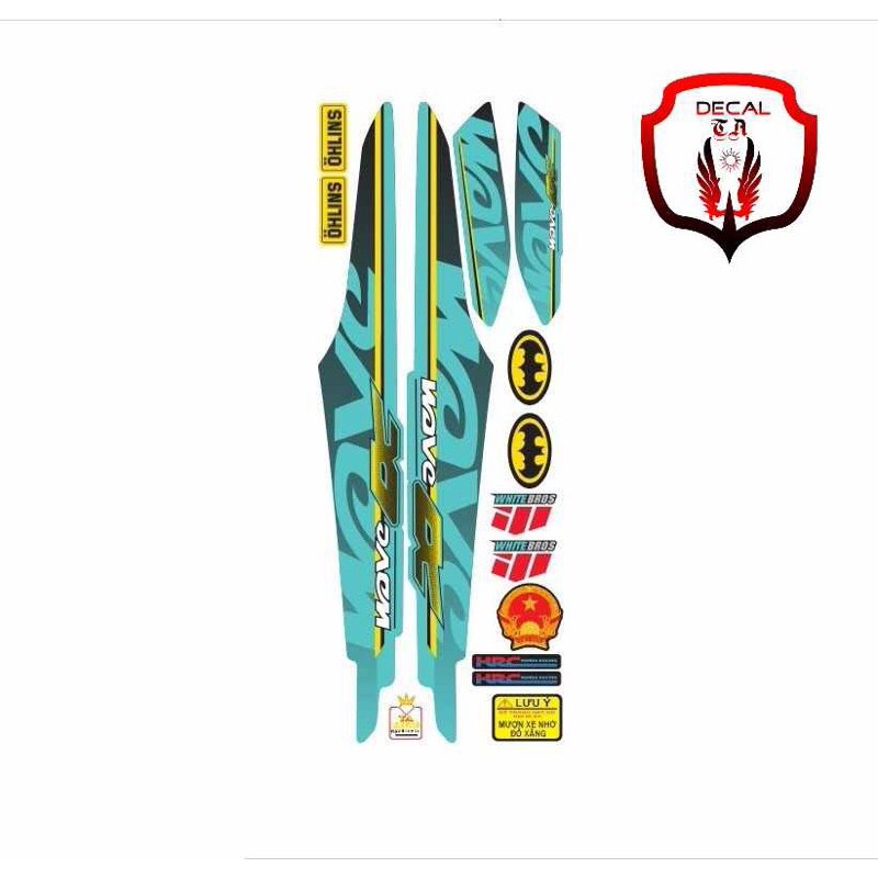 Tem xe WAVE 50cc-100cctem mẫu chữ to tem 3 lớp chống phai màu