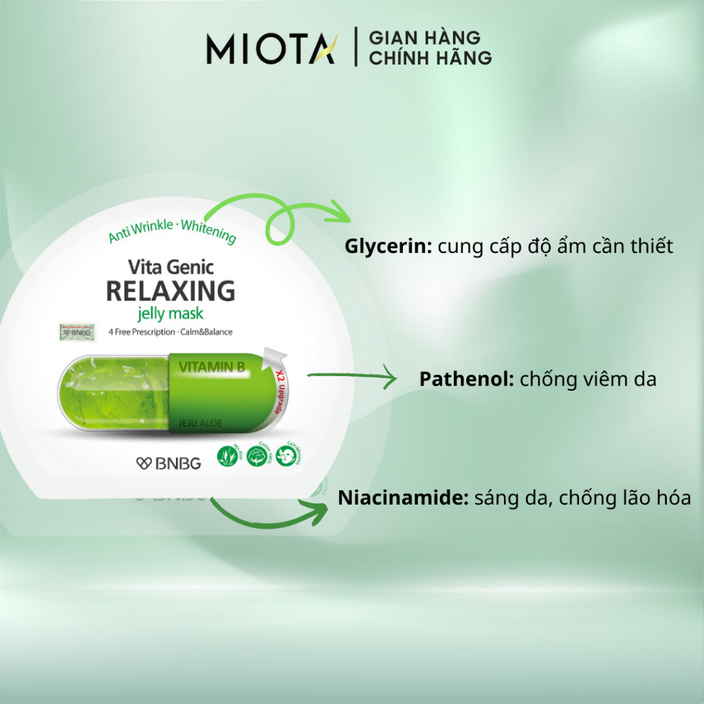 Mặt Nạ Giấy BNBG Vita Genic Relaxing Jelly Mask Chăm Sóc Da Toàn Diện 30ml