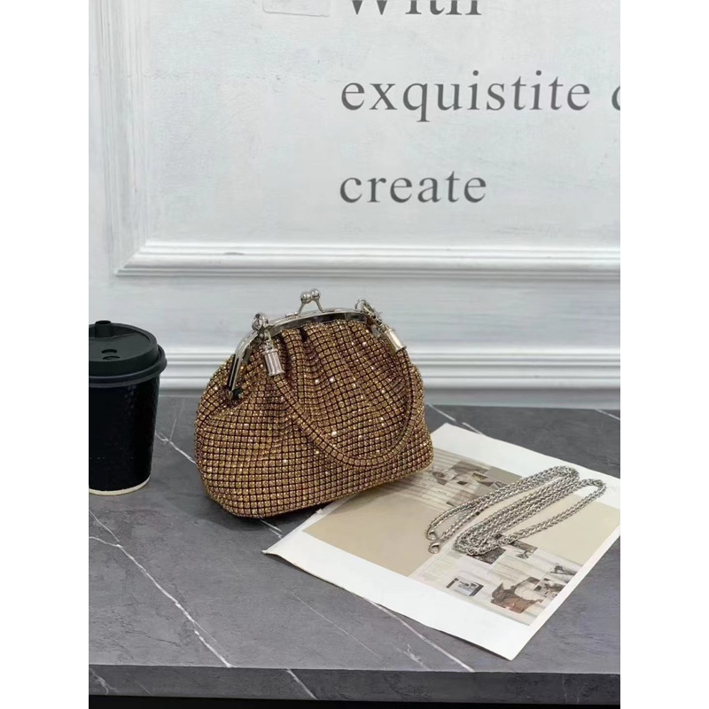 Túi xách đá cao cấp dáng hến quai cài siêu xinh