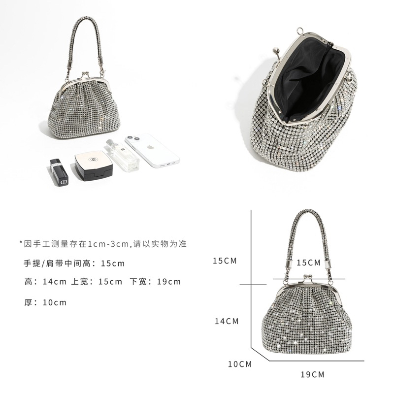 Túi xách đá cao cấp dáng hến quai cài siêu xinh