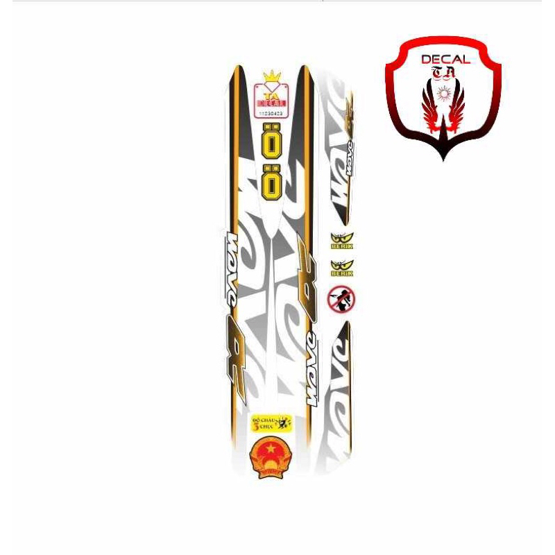 Tem xe WAVE 110mẫu tem chữ to tem chống phai màu