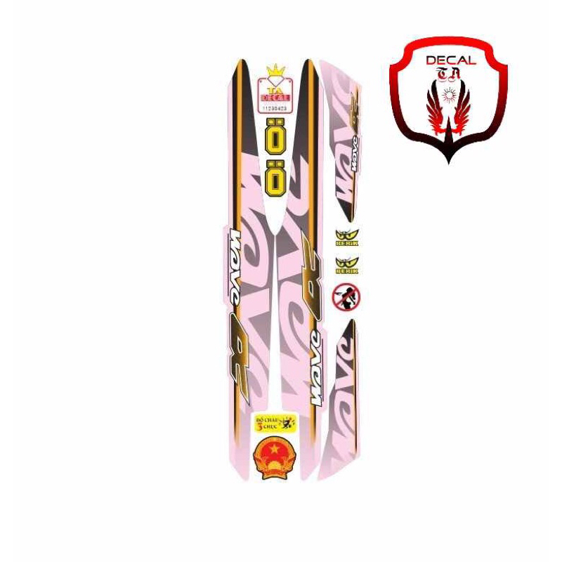 Tem xe WAVE 110mẫu tem chữ to tem chống phai màu