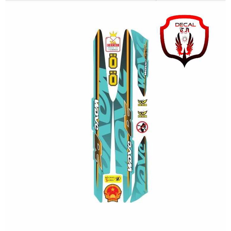 Tem xe WAVE 110mẫu tem chữ to tem chống phai màu