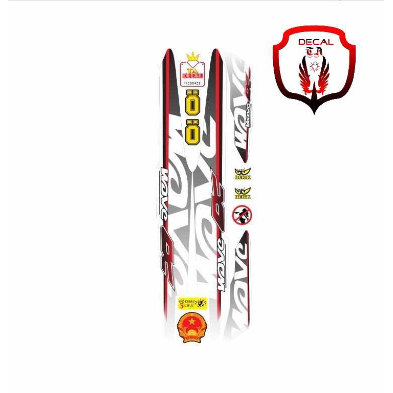 Tem xe WAVE 110mẫu tem chữ to tem chống phai màu