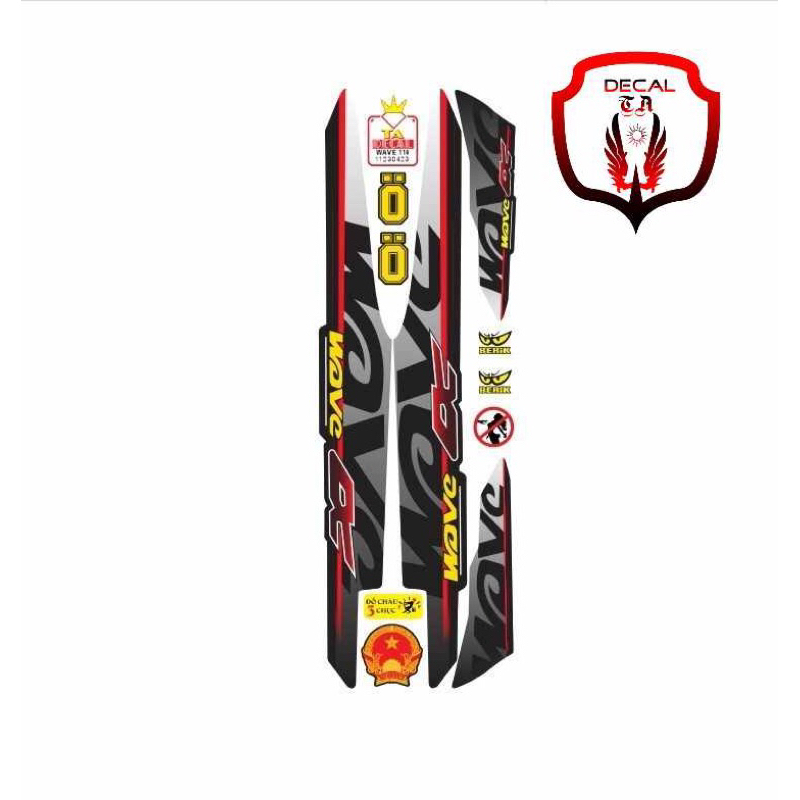 Tem xe WAVE 110mẫu tem chữ to tem chống phai màu
