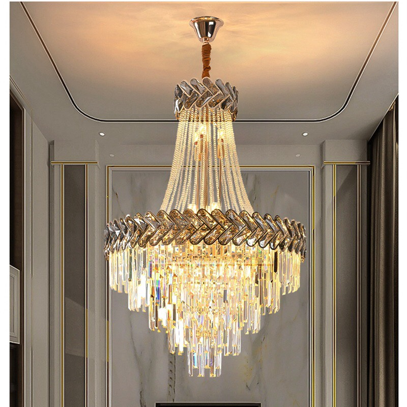 Đèn thả thông tầng, Đèn chùm pha lê KT: 800*1200mm trang trí sảnh phòng khách,hội nghị nhà hàng tiệc cưới