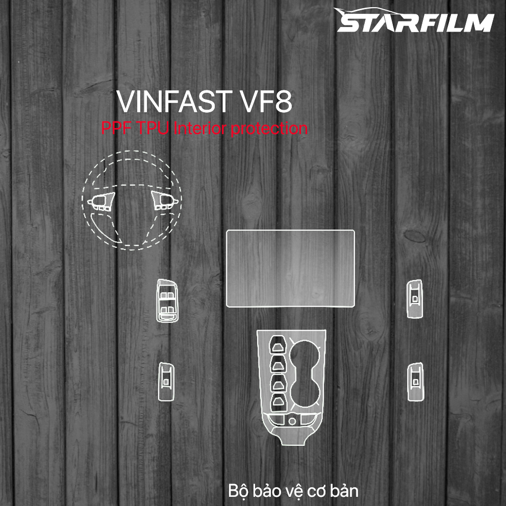 VINFAST VF8 PPF bảo vệ hộp số và màn hình STARFILM