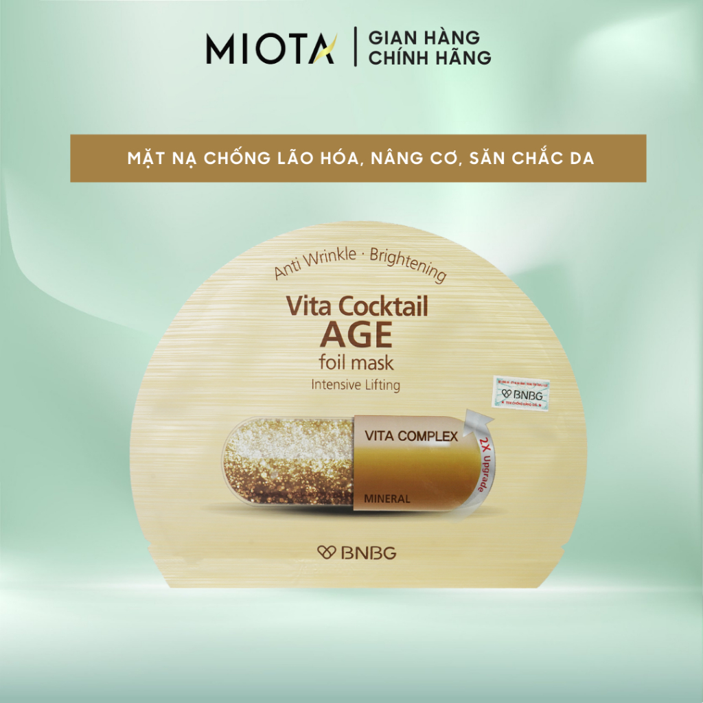 Mặt Nạ Giấy BNBG Vita Cocktail Age Foil Mask Chăm Sóc Da Toàn Diện 30ml