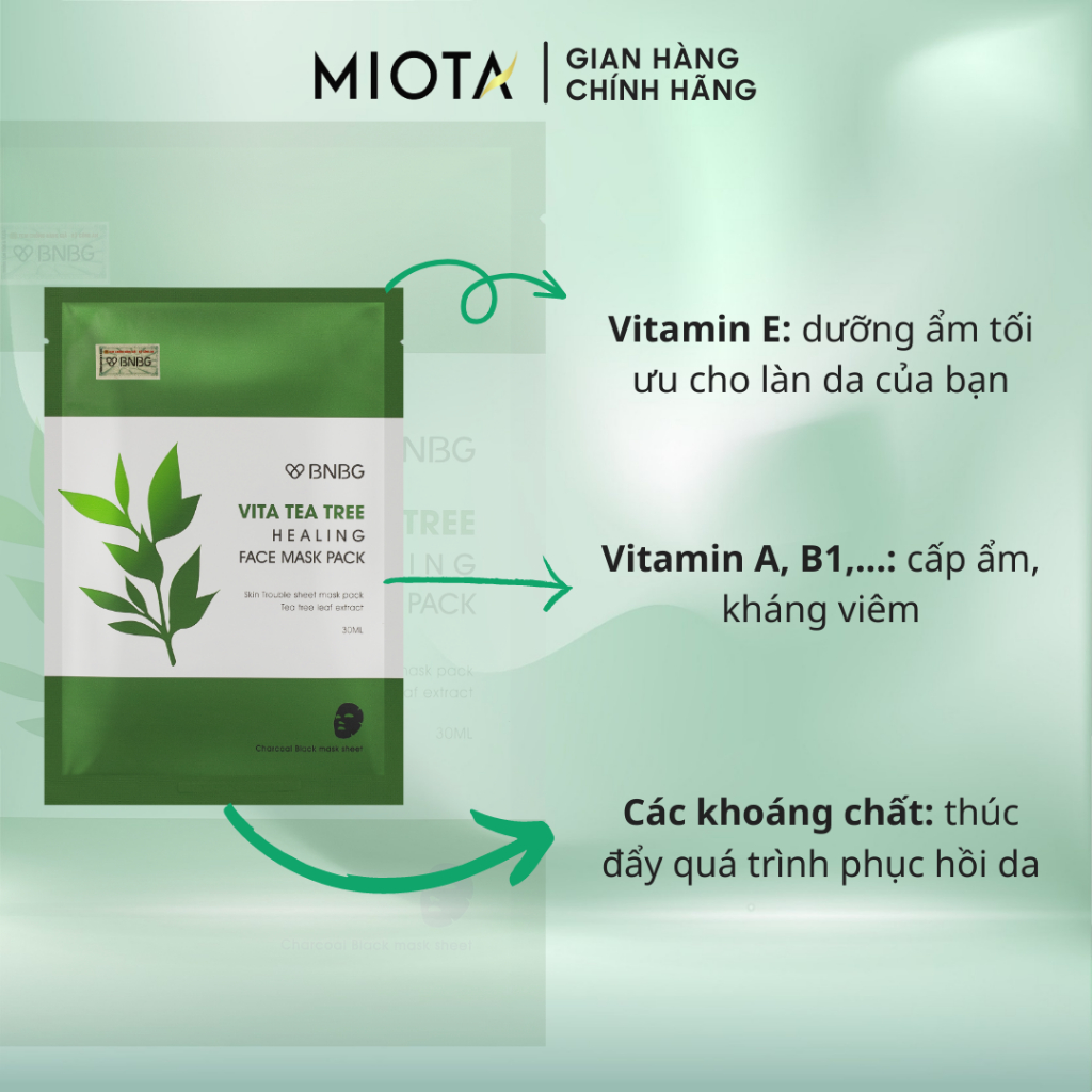 Mặt Nạ Giấy BNBG Vita Tea Tree Healing Face Mask Chăm Sóc Da Toàn Diện 30ml