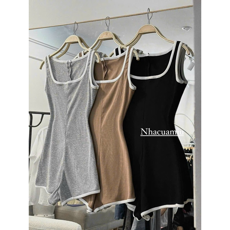 Jum Đùi Viền Dây Bản Lớn Cổ Vuông