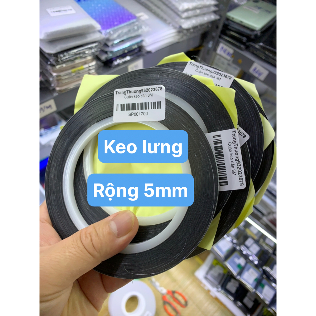 Keo zin siêu mỏng/ siêu dính dài 3m dùng dán lưng vỏ điện thoại