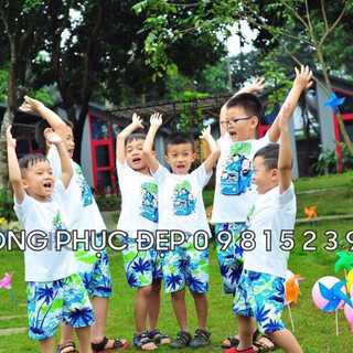 Quần đi biển nhóm-cặp-gia đình CÂY DỪA (đủ size 13-100kg)