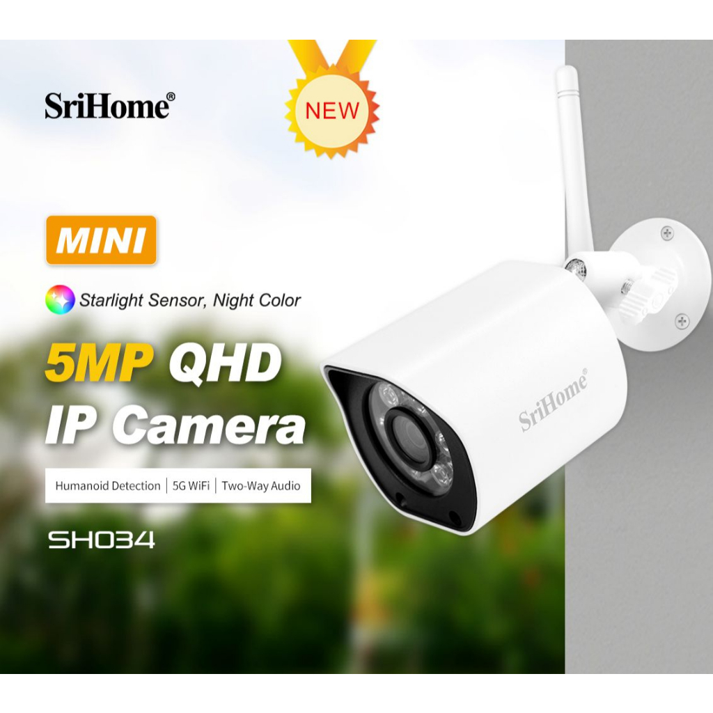 [SRIHOME] Camera 5MP Srihome SH034 siêu nét - Góc Rộng - Đàm Thoại 2 Chiều BẢO HÀNH 5 NĂM