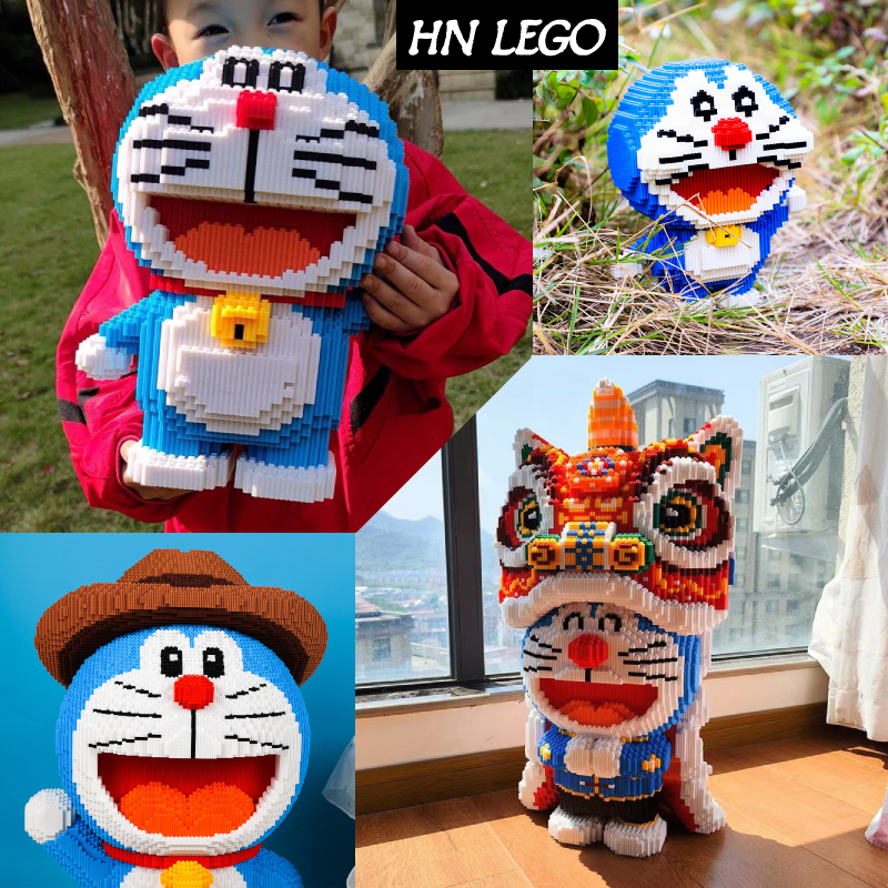 Mô hình lắp ráp Doraemon Size LỚN 22 đến 70cm Đồ trang trí Decor đáng yêu có tặng búa