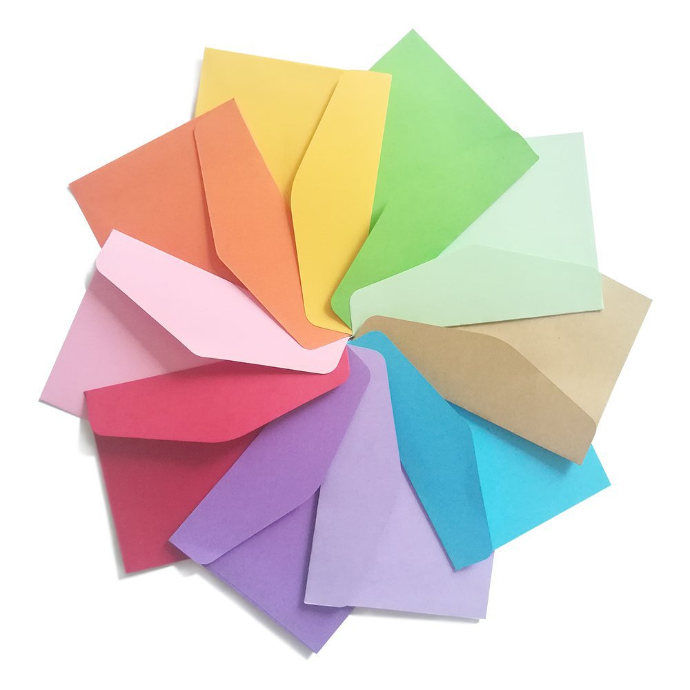 Phong bì, bao thư giấy mini size 115mm x 82mm đủ các màu