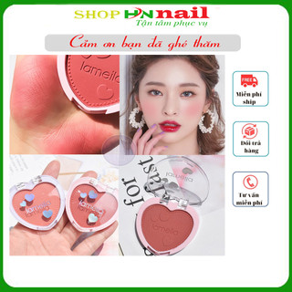 Hộp Phấn má hồng Lameila 4gam đơn sắc hình trái tim hỗ trợ trang điểm làm đẹp Shop hnnaill