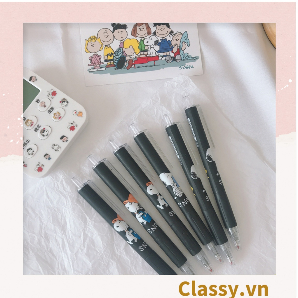 Bút bi Classy Mực Đen/Trắng Ngòi 0.5mm xây dựng phim hoạt hình cún Snoopy xinh tươi tiện tích Cho Văn Phòng PK1649