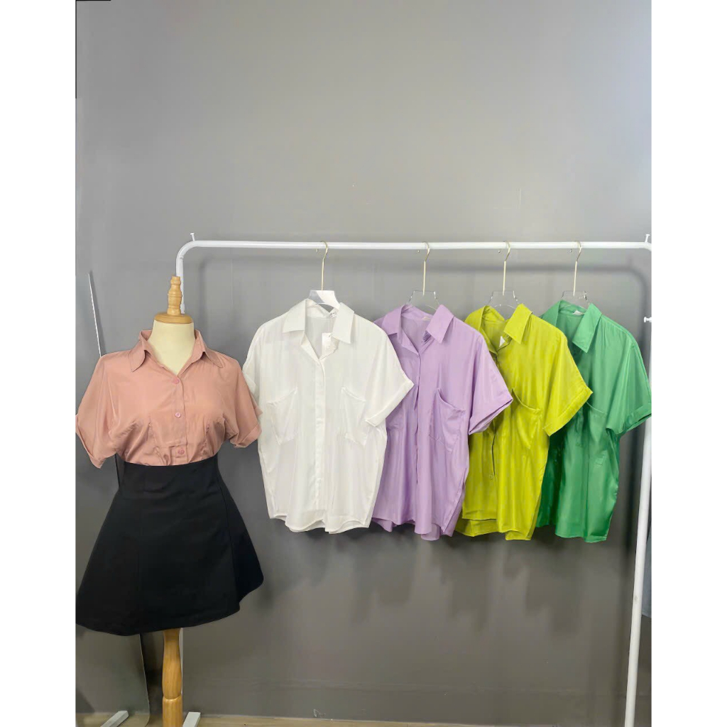 Aó Sơ Mi Nữ Tay Hến Túi Hộp Chất Vải Tơ Mát Mềm Không Nhăn | BigBuy360 - bigbuy360.vn