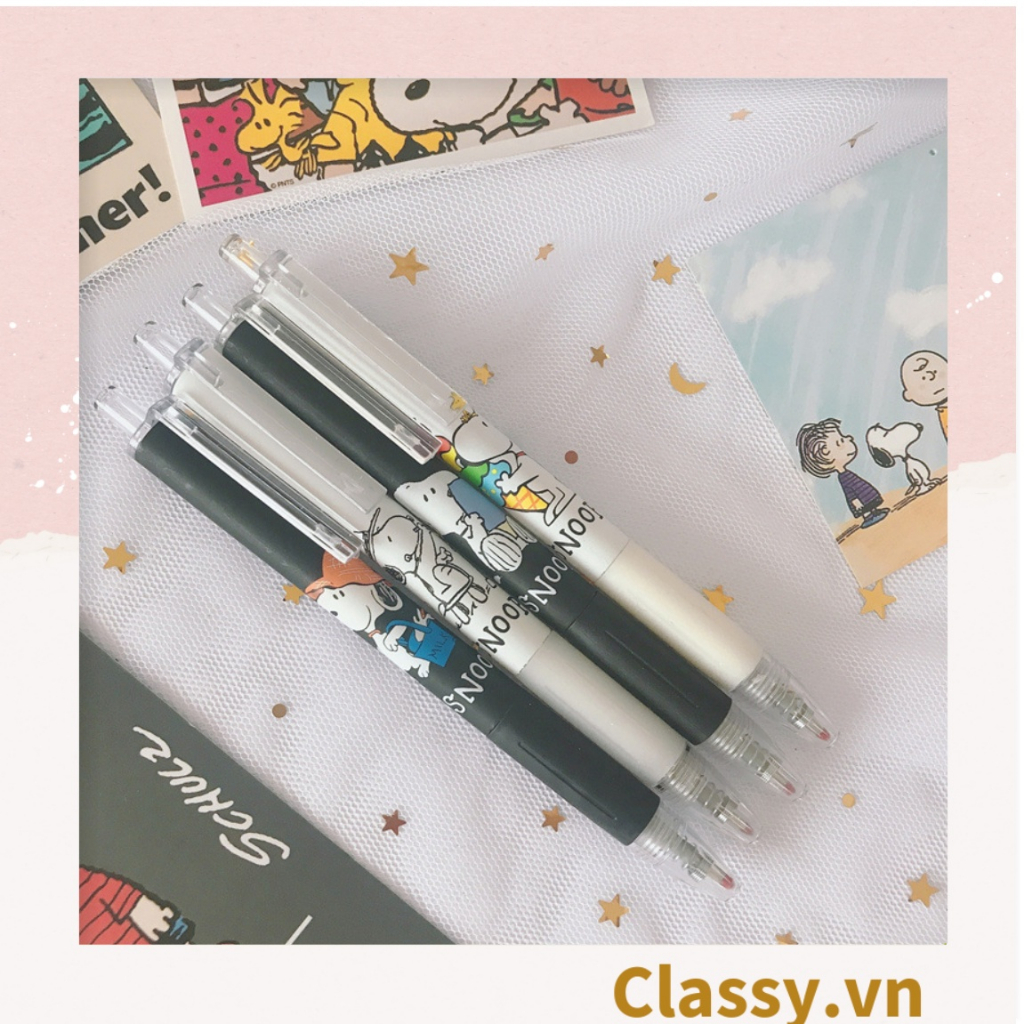 Bút bi Classy Mực Đen/Trắng Ngòi 0.5mm xây dựng phim hoạt hình cún Snoopy xinh tươi tiện tích Cho Văn Phòng PK1649