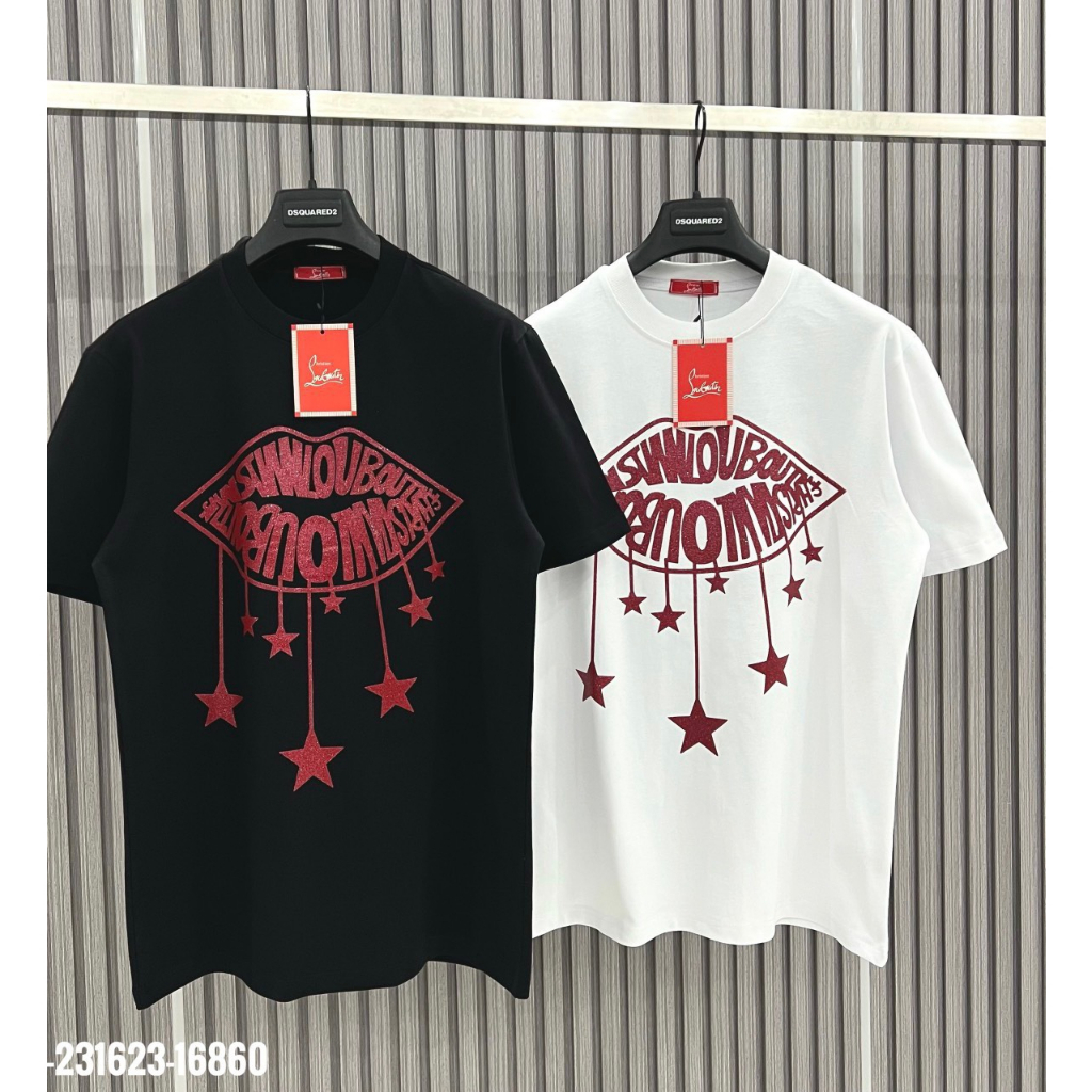 Áo LBT Môi Kim tuyến ngôi sao đỏ hai mặt vải chất COTTON 100% - Áo Phông Hưởng Đá ngôi sao kim tuyến đỏ hai mặ