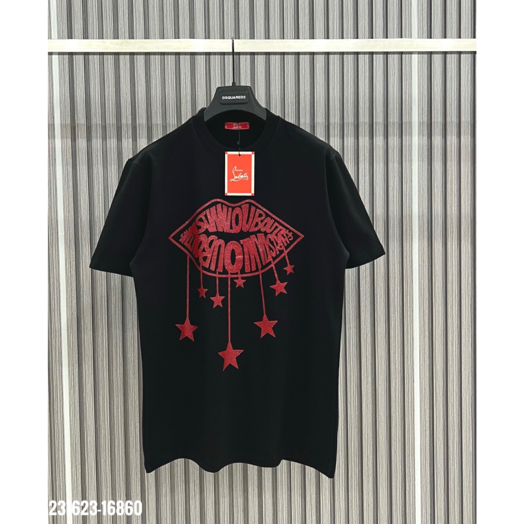 Áo LBT Môi Kim tuyến ngôi sao đỏ hai mặt vải chất COTTON 100% - Áo Phông Hưởng Đá ngôi sao kim tuyến đỏ hai mặ