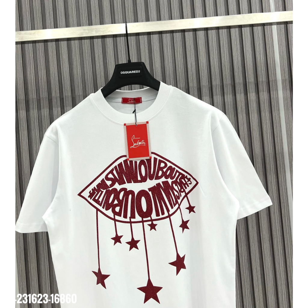 Áo LBT Môi Kim tuyến ngôi sao đỏ hai mặt vải chất COTTON 100% - Áo Phông Hưởng Đá ngôi sao kim tuyến đỏ hai mặ