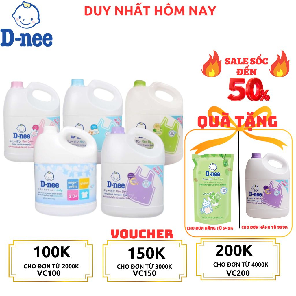 (CHUẨN THÁI) Nước Giặt Dnee 3000Ml Thơm Dịu An Toàn Cho Bé - Nước Giặt Thái Hàng Chính Hãng Có Tem Đại Thịnh