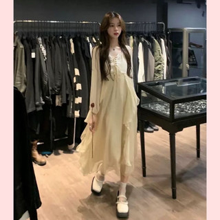 (Có Sẵn) Váy công chúa cổ tích trắng hai dây & áo khoác cánh tiên bánh bèo (ảnh thật) Taobao Ulzzang _ Đầm tiểu thư Voan