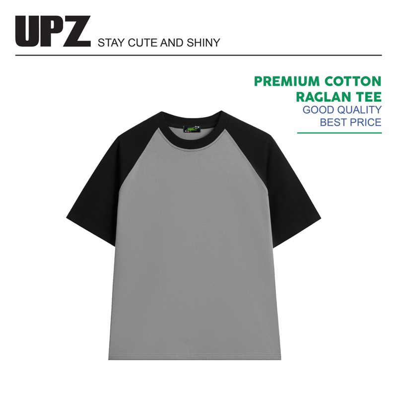 UPZ Áo Thun Cotton Raglan Unisex Nam Nữ Cơ Bản (5 Màu)