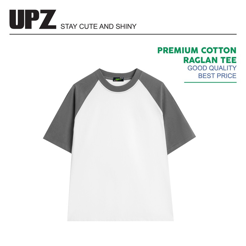 UPZ Áo Thun Cotton Raglan Unisex Nam Nữ Cơ Bản (5 Màu)