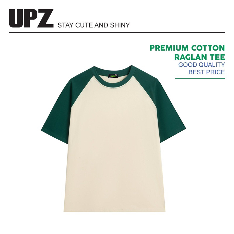 UPZ Áo Thun Cotton Raglan Unisex Nam Nữ Cơ Bản (5 Màu)