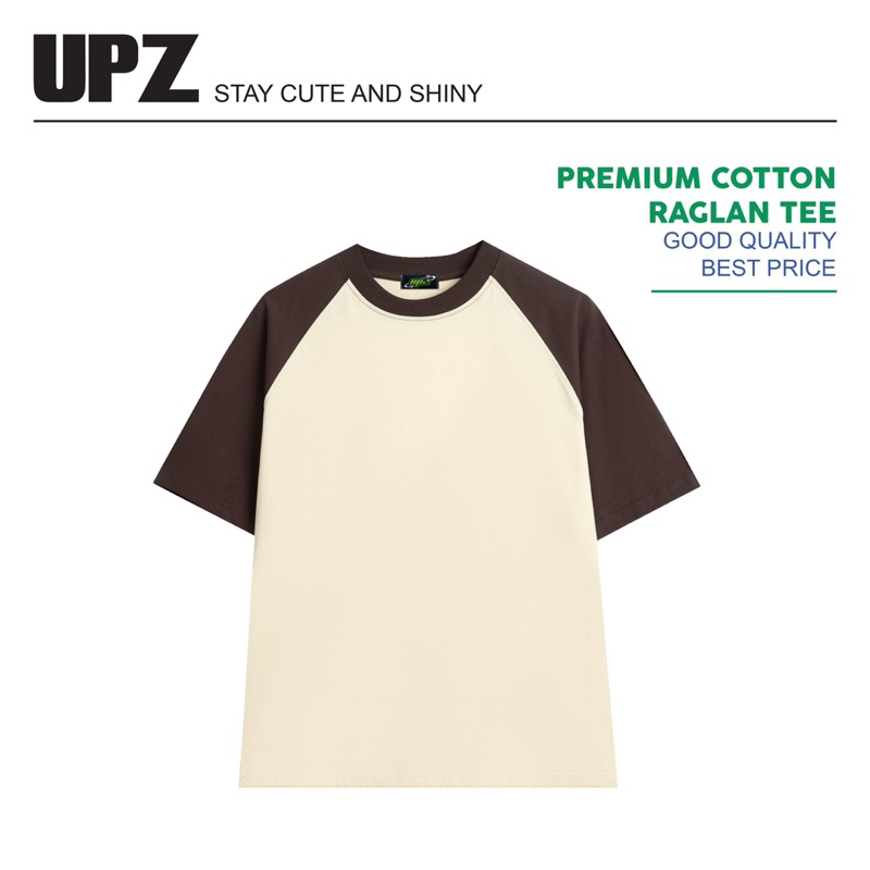 UPZ Áo Thun Cotton Raglan Unisex Nam Nữ Cơ Bản (5 Màu)