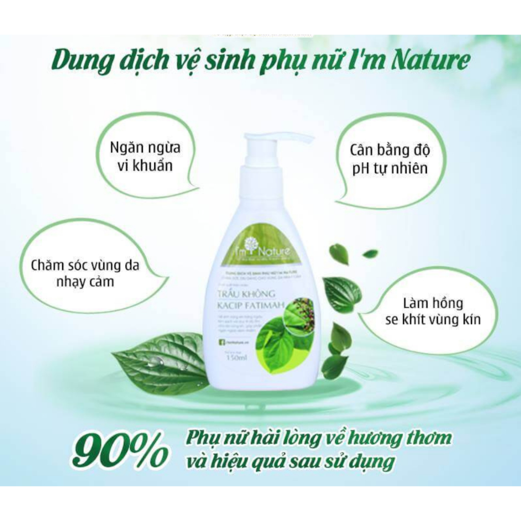 Dung Dịch Vệ Sinh Phụ Nữ Trầu Không I'm Nature, Cho Nam Nữ Chai 150ml