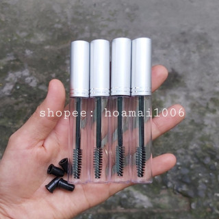 Combo 10 vỏ mascara rỗng nắp bạc đựng dầu dừa dưỡng mi, lọ chuốt mi 10ml