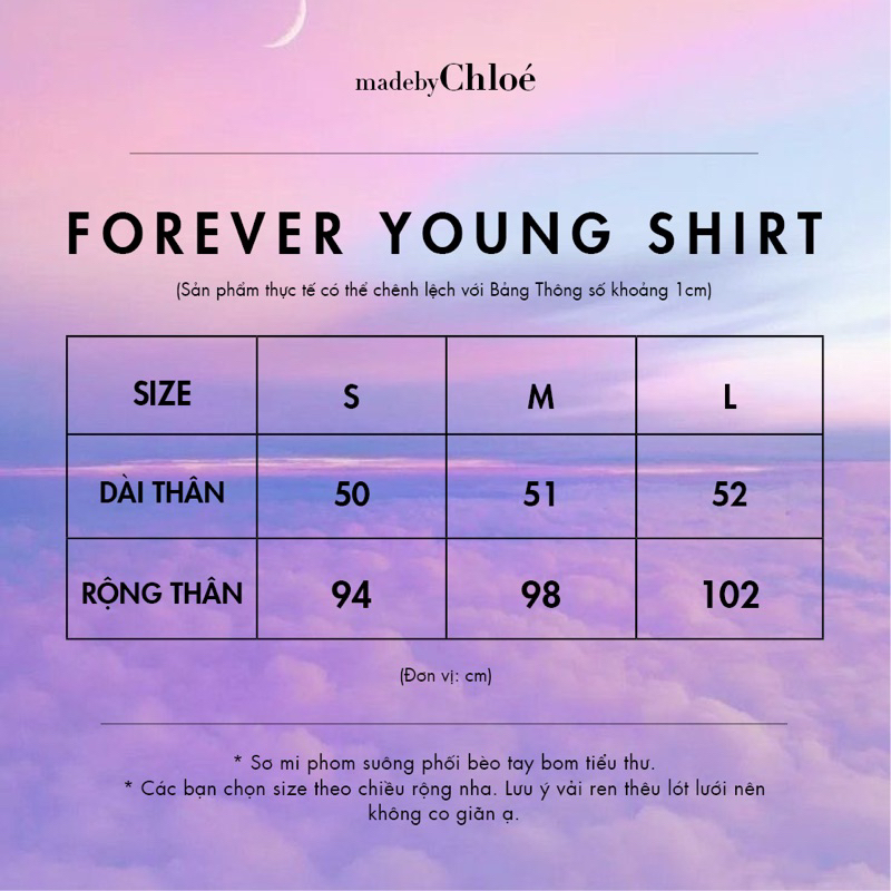 MadebyChloé - Sơ mi ren hoa Babydoll FOREVER YOUNG SHIRT - Thiết kế cao cấp