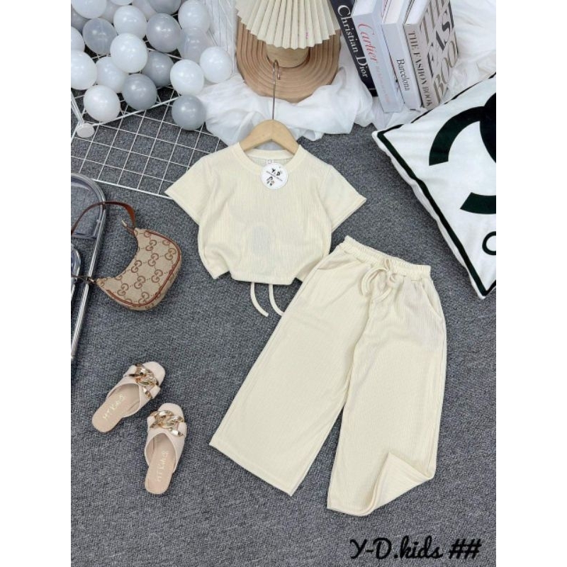 Sét bộ bé gái quần suông áo crotop