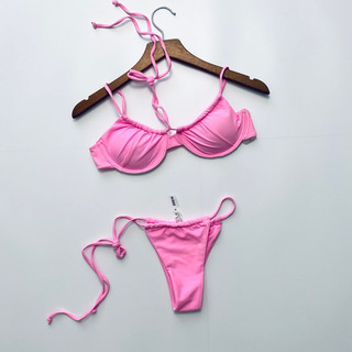 Bikini 2 mảnh SHEIN nhiều màu sexy - áo gọng + quần cột xinh xắn, lên chuẩn dáng