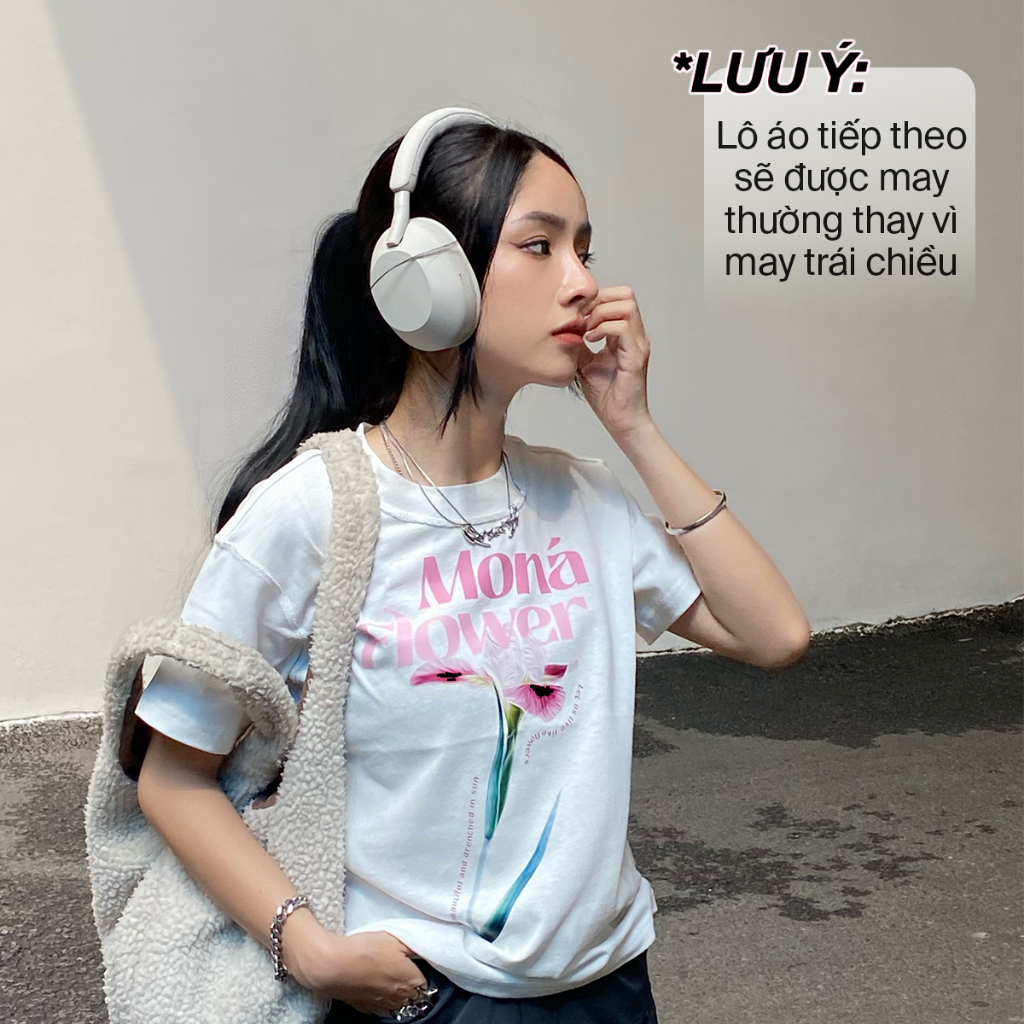 Áo thun babytee nữ Cotton tay ngắn mùa hè hoa tuylip hàn quốc y2k monasaigon | BigBuy360 - bigbuy360.vn