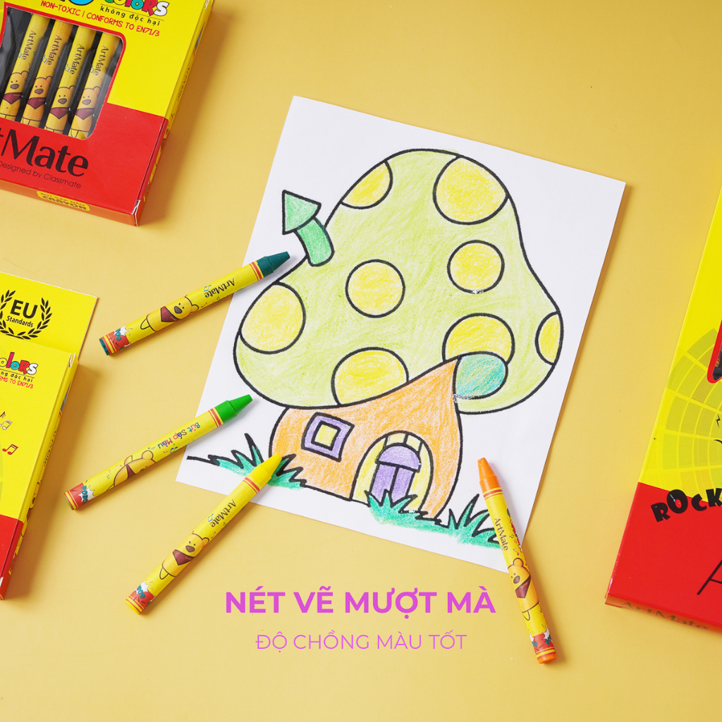 Bút Sáp Màu CLASSMATE 12-24 Màu, Bám Giấy Tốt Cho Bé Tập Tô CR101/102/103