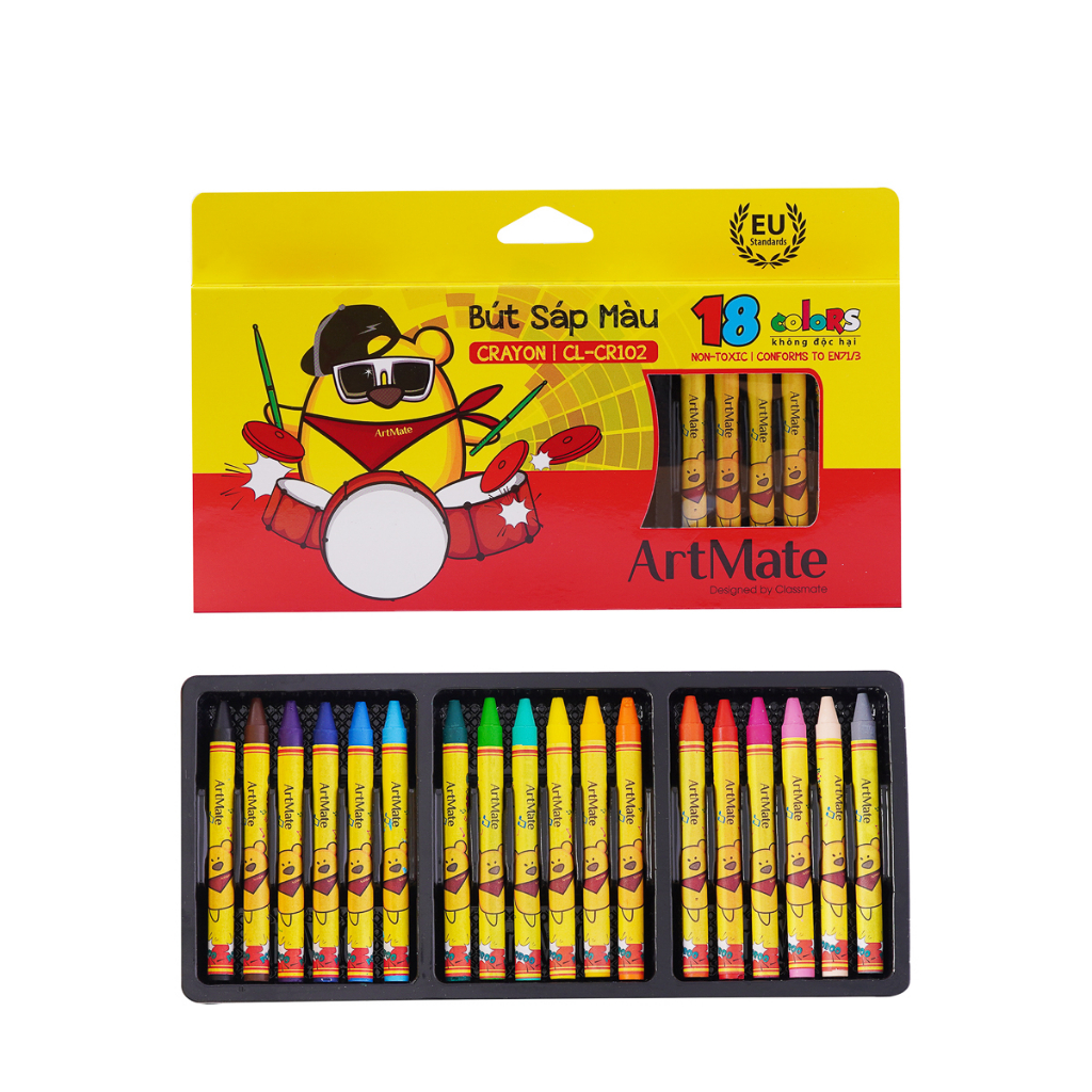Bút Sáp Màu CLASSMATE 12-24 Màu, Bám Giấy Tốt Cho Bé Tập Tô CR101/102/103
